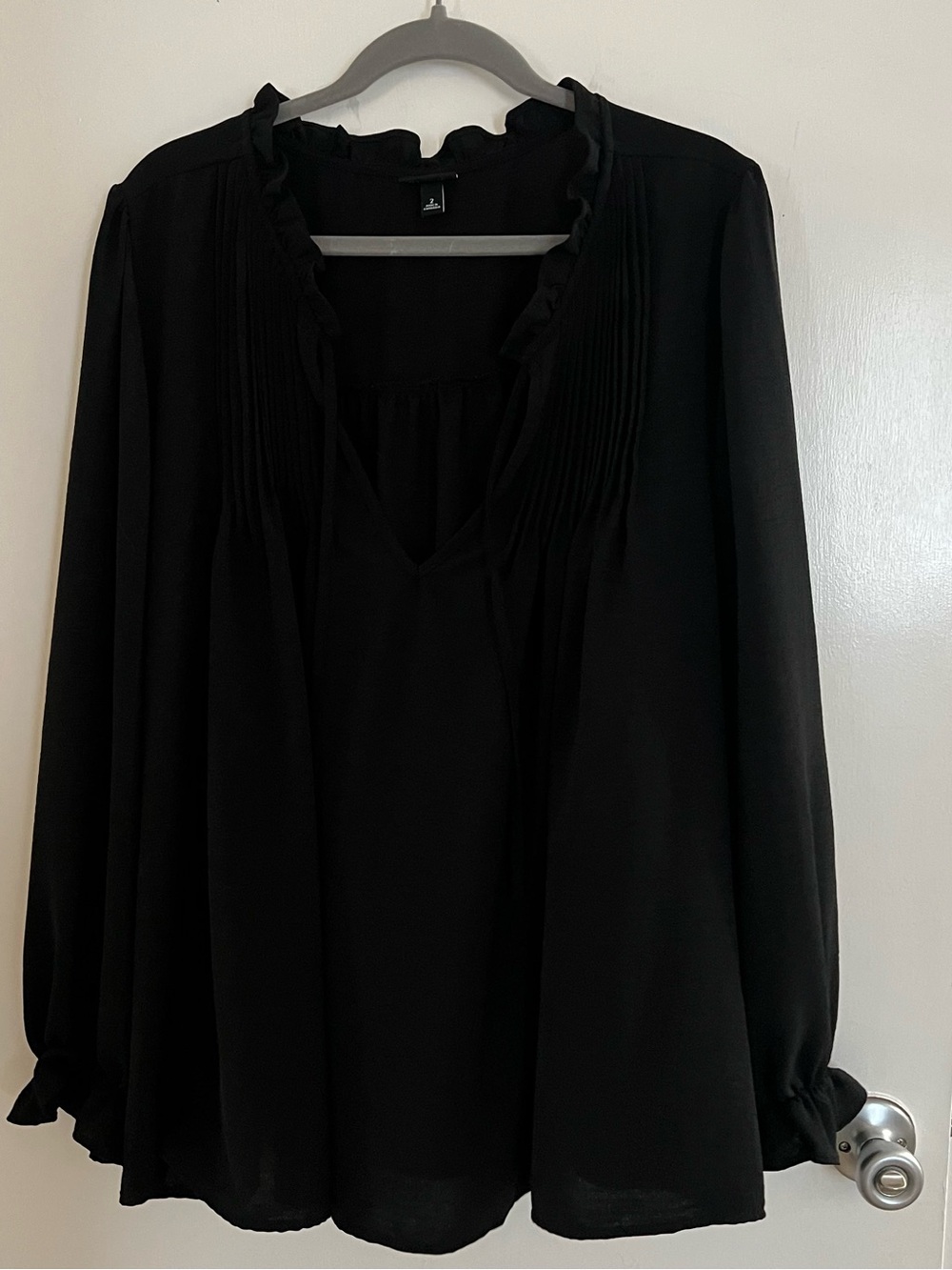Torrid Women’s Black Ruffled V-Neck Blouse